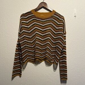 Debut 90's Y2K Grunge Open Knit Long Sleeve Crewneck Sweater Size Small Medium